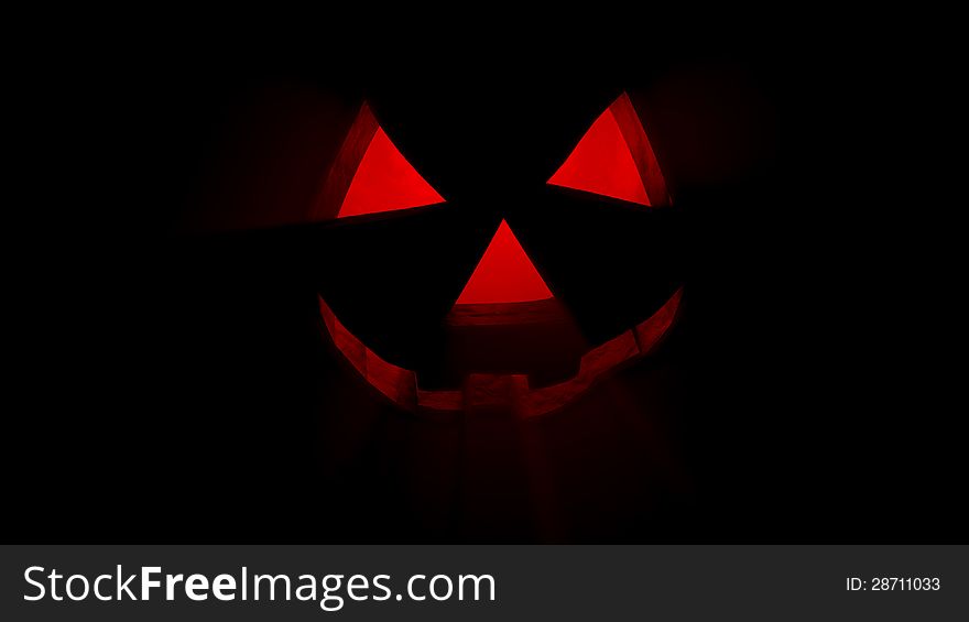 Halloween pumpkin and black background