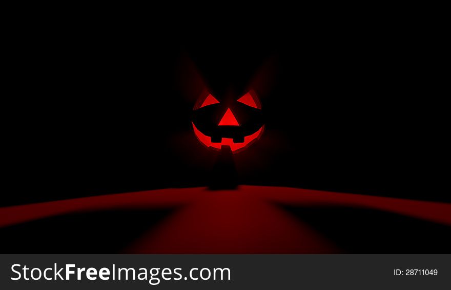 Halloween pumpkin and black background