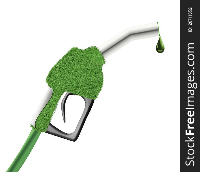 Gun from the fuel pump covered with grass. Gun from the fuel pump covered with grass