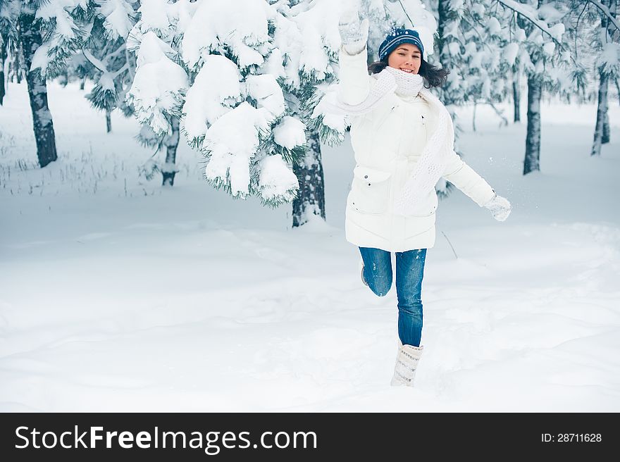 Portrait of beautiful young girl in winter day. Portrait of beautiful young girl in winter day