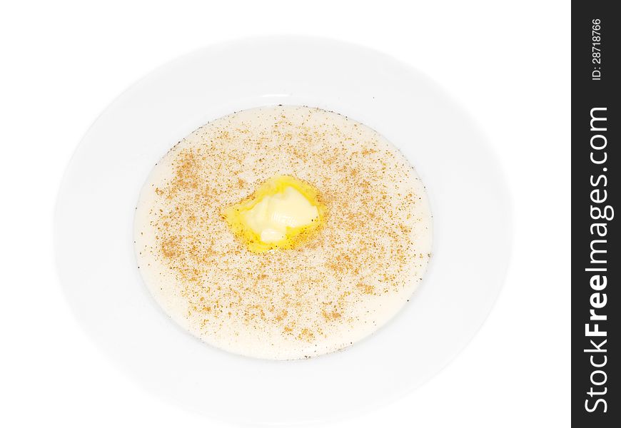 Porridge In A Deep Bowl With Butter Eye