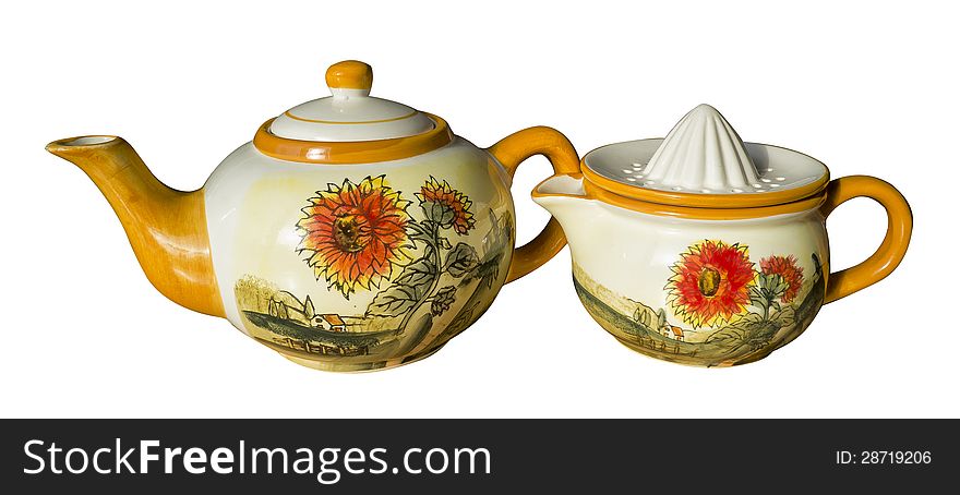 Tea pot on a white background path included. Tea pot on a white background path included