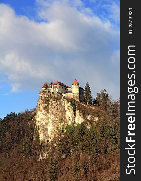 Castle above the town Bled in Slovenia. Castle above the town Bled in Slovenia
