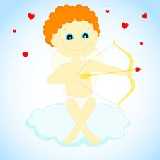 Cupid With A Bow And Arrow Royalty Free Stock Photography