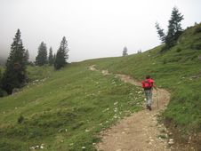 Mountain Tour In The Fog Royalty Free Stock Photo Mountain Tour In The Fog Royalty Free Stock Photo