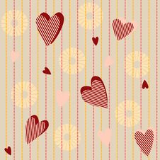 Seamless Pattern With Striped Hearts Royalty Free Stock Image Seamless Pattern With Striped Hearts Royalty Free Stock Image