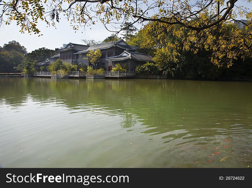 Autumn garden in Liuhou Park,Liuzhou,Guangxi province,China. Autumn garden in Liuhou Park,Liuzhou,Guangxi province,China