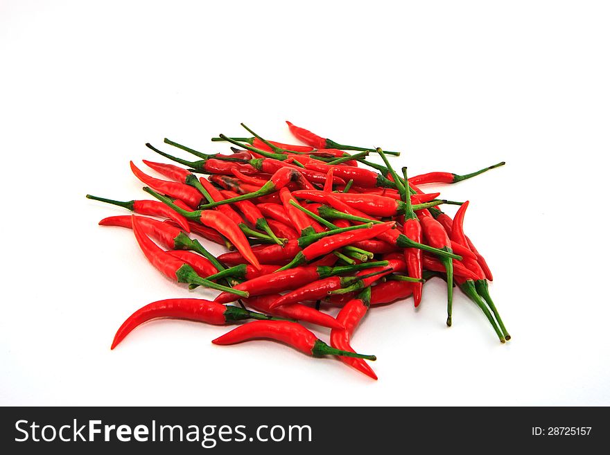 Isolate many red hot chili pepper