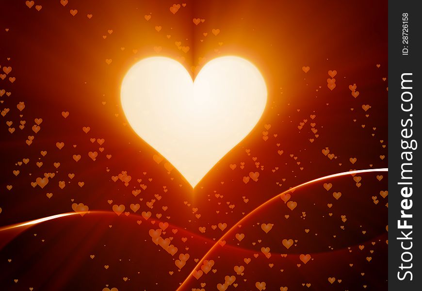 Valentine day with heart, love, bokeh