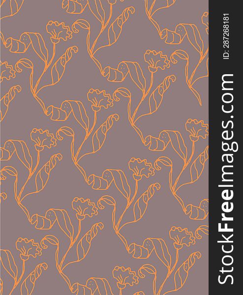 Dry Leaves Pattern Laying Inspired By Art Nouveau , A Life Time Classical Art Perfect For All Design