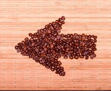 Arrow Of Coffee Beans On A Decorative Straw Stock Images Arrow Of Coffee Beans On A Decorative Straw Stock Images