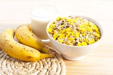 Breakfast Milk With Bananas Royalty Free Stock Photo Breakfast Milk With Bananas Royalty Free Stock Photo