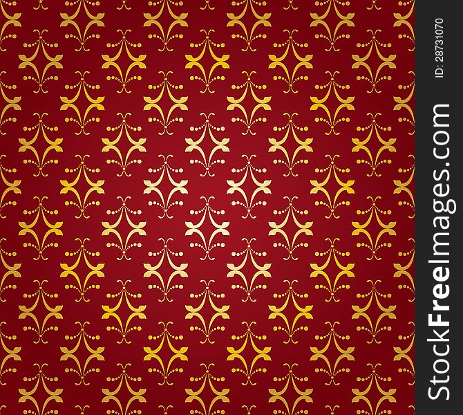 Bright red and gold pattern background. Bright red and gold pattern background