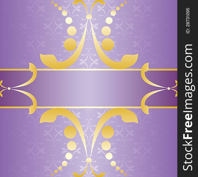 Ornate violet abstract card design. Ornate violet abstract card design