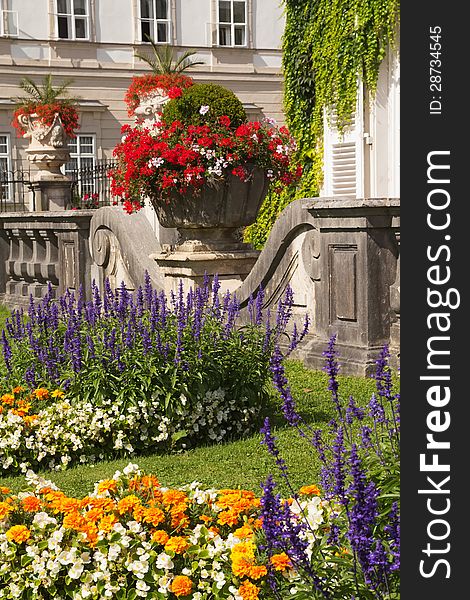 The floral decoration in the garden Mirabel (Salzburg, Austria)