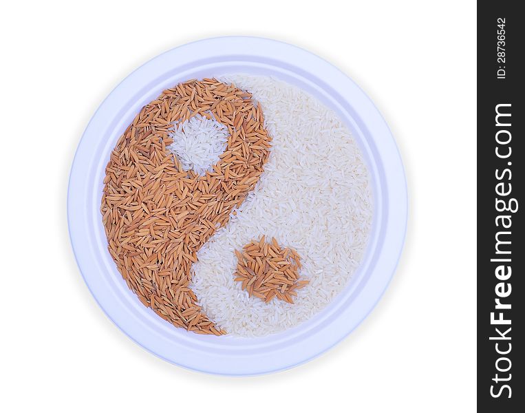 Close up of paddy rice and rice (yin yang). Close up of paddy rice and rice (yin yang)