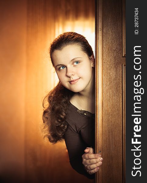 Girl Opening Door