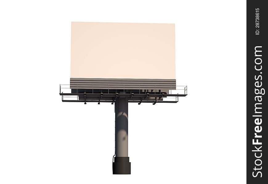 3d render of blank street billboard without environment