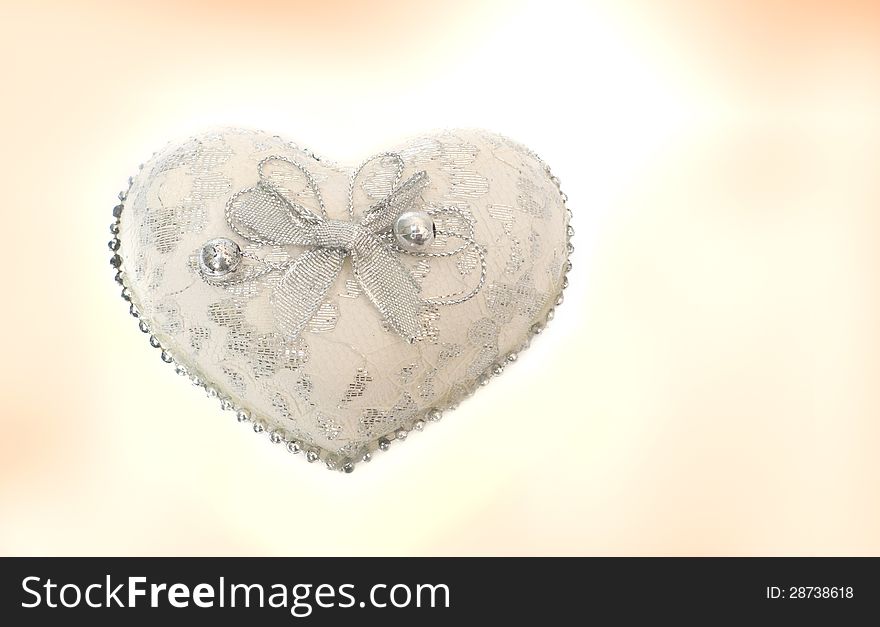 Heart shape box on color background