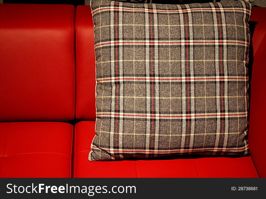 Red Sofa And Pillow