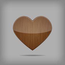 Vector Wooden Heart. Stock Image