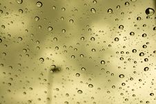 Water Drops On Galss Surface Stock Photography