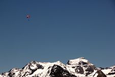 Hang-Glider And Mountains Stock Image