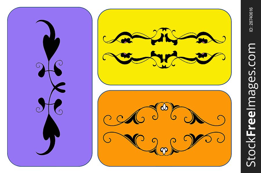 Set of three floral designs. Set of three floral designs