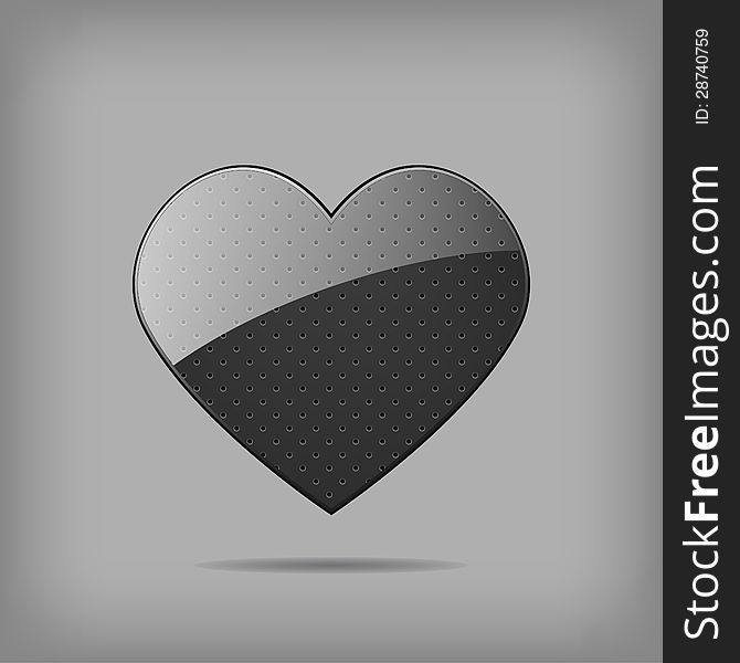 Abstract vector glossy metallic heart. Abstract vector glossy metallic heart.