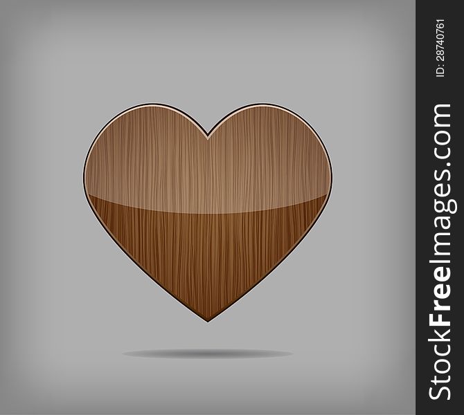 Vector Wooden Heart.