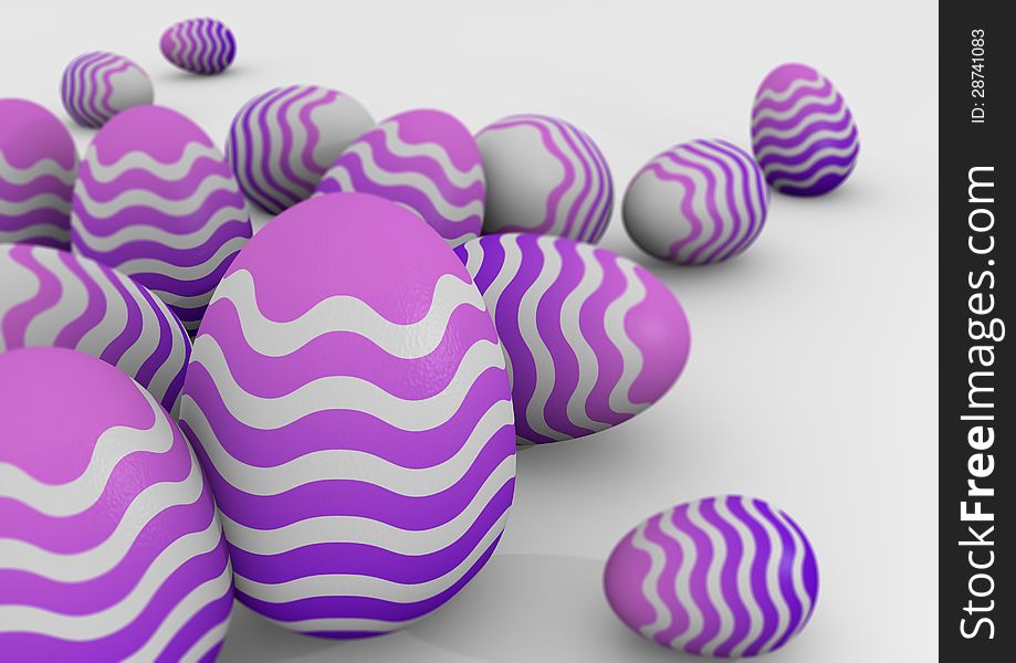 Beautifully rendered 3d Easter eggs, perfect for Easter designs.