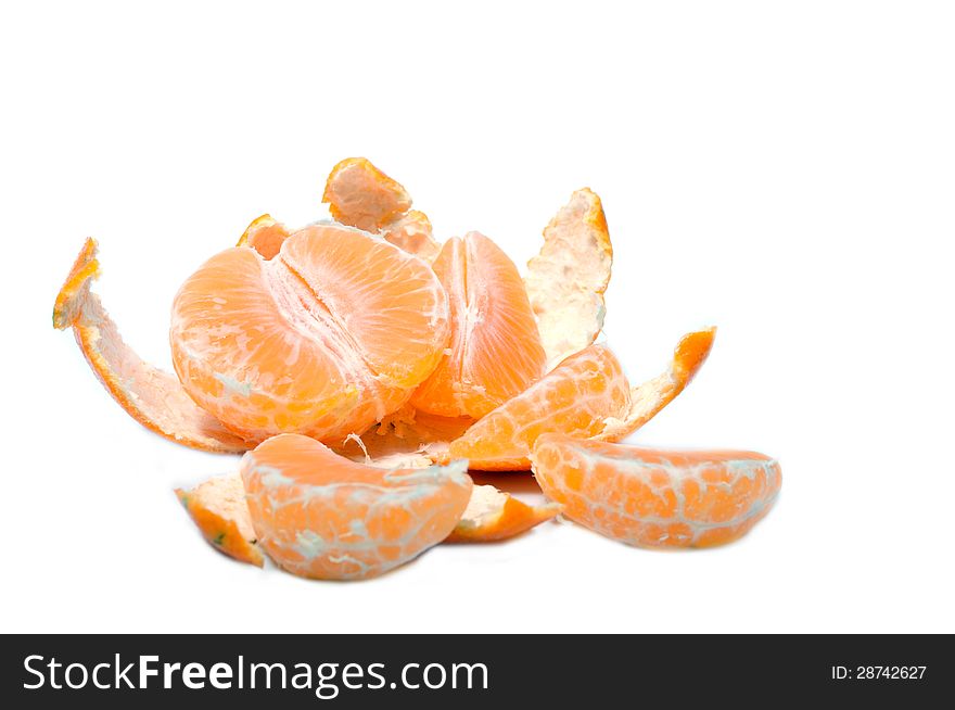 Tangerine  on white background