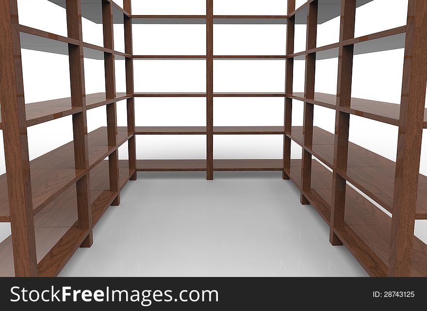 Wooden shelving