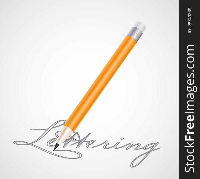 Pencil And Letters. Vector Illustration