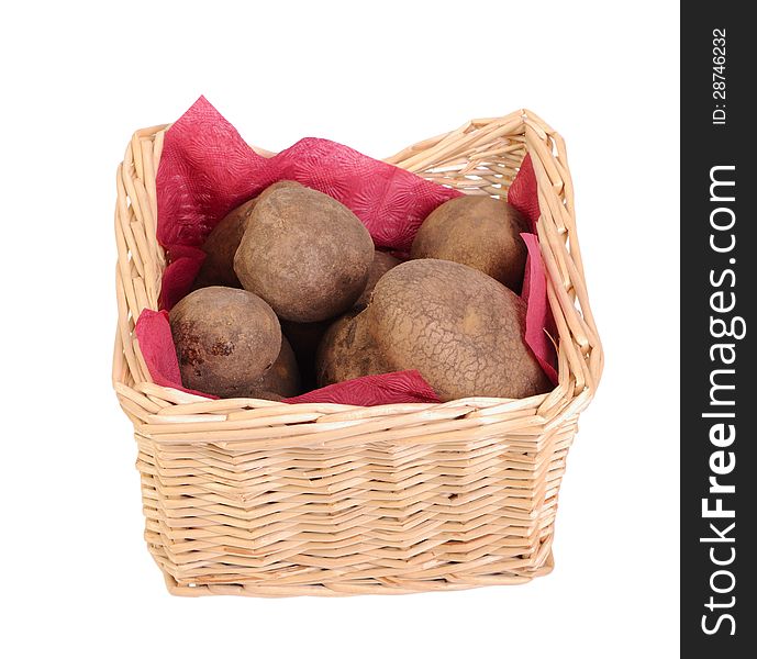Potatoes Tubers In A Basket