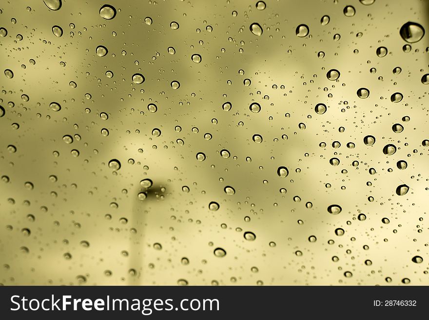 Water Drops on Galss Surface