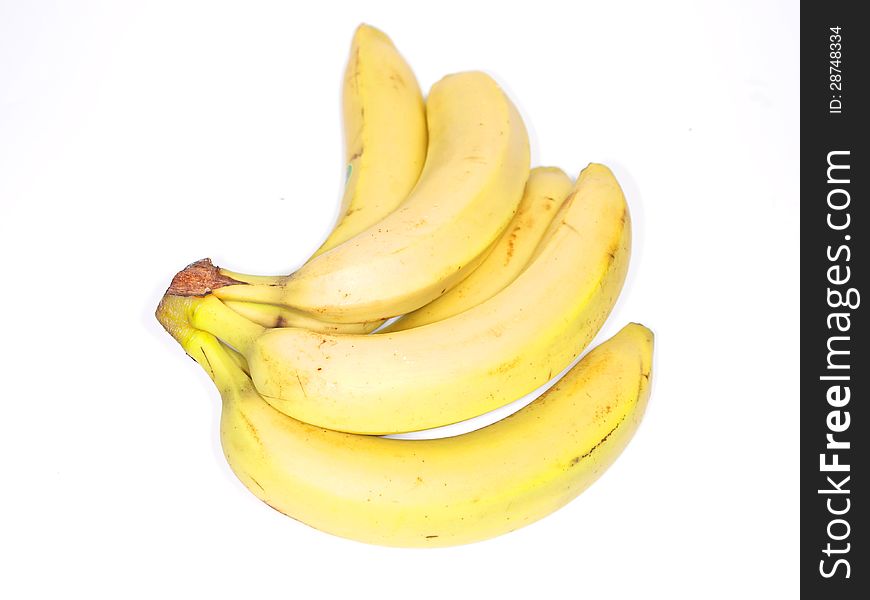 Bunch of bananas towards white background