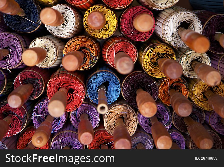 Bamboo umbrella industry in Chiang Mai, Thailand