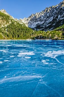 Mountain Ice Lake With Cracked Textured Ice Stock Image Mountain Ice Lake With Cracked Textured Ice Stock Image
