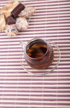 A Cup Of Tea With A Plate With Cookies Royalty Free Stock Photography
