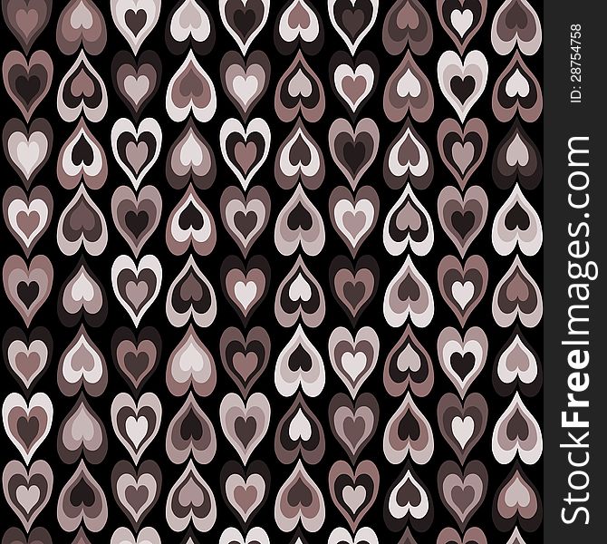 Seamless hearts pattern. Ornamental hearts background