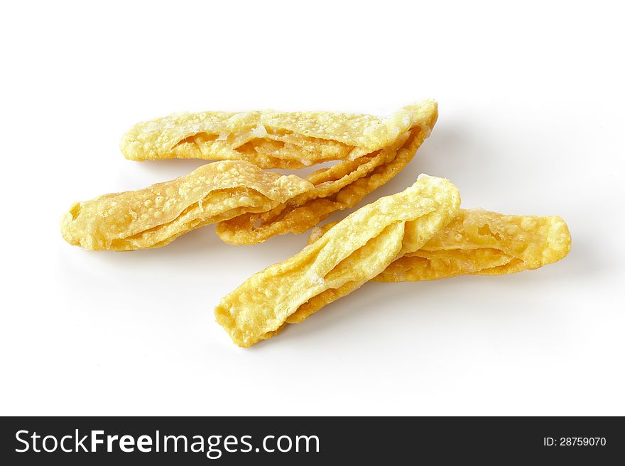 Sweet crispy southern flat bread on white background / dessert. Sweet crispy southern flat bread on white background / dessert