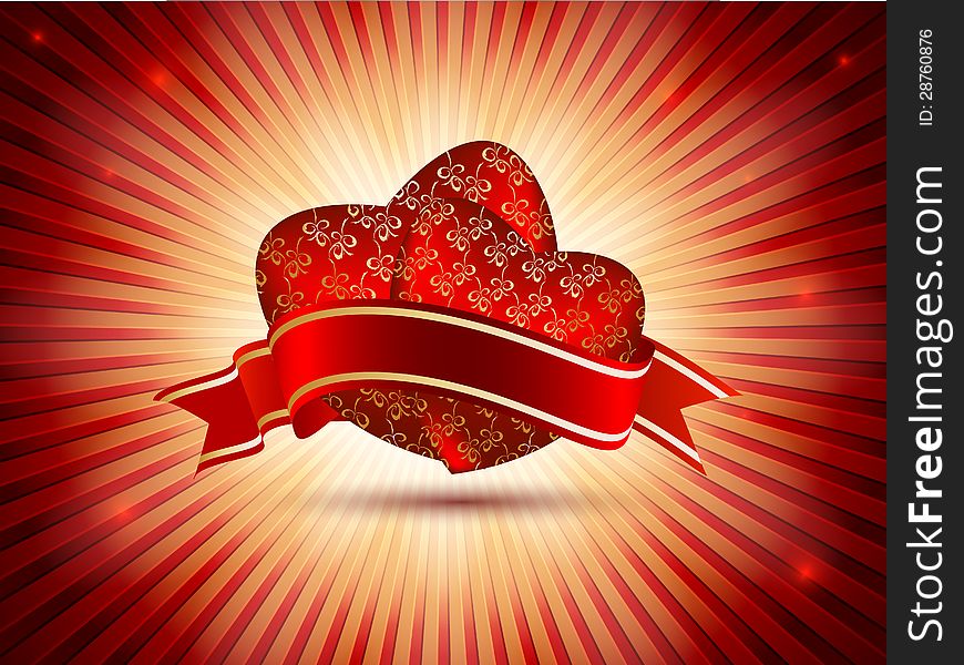 Bright red valentines day backdrop with copy space. Eps10