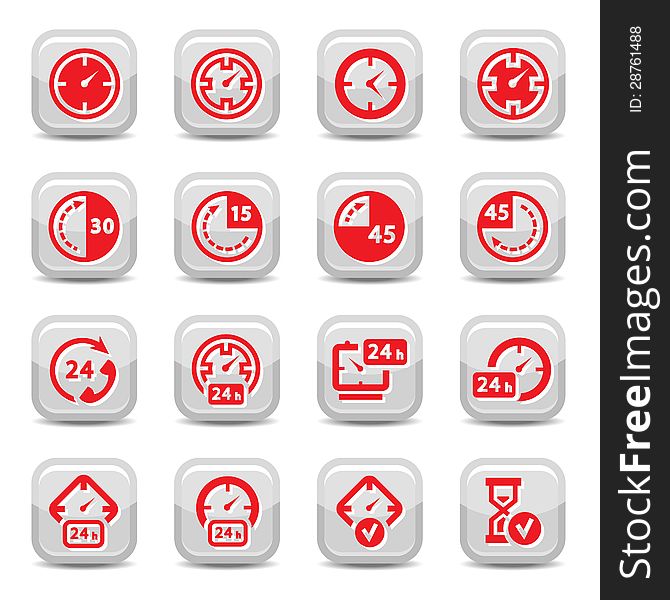 Time Icon Set for web and mobile. All elements are grouped. Time Icon Set for web and mobile. All elements are grouped.