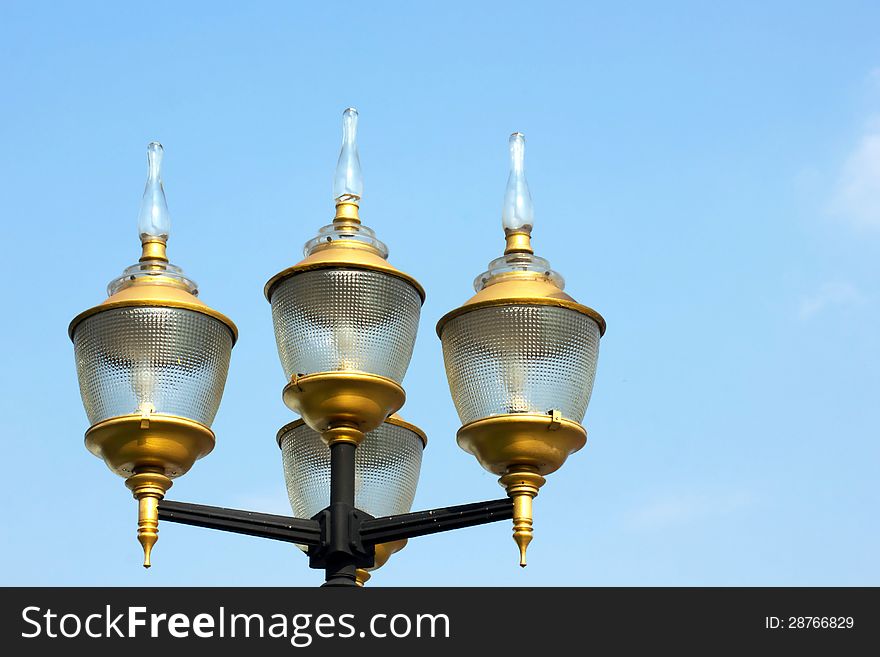 This lamp is commonly found along the park.in thailand. This lamp is commonly found along the park.in thailand