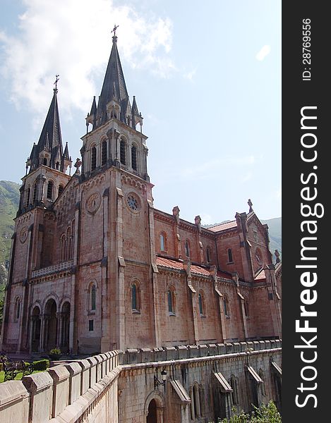 Temple in the Sanctuary of Our Lady of Covadonga in Asturias (Spain). Temple in the Sanctuary of Our Lady of Covadonga in Asturias (Spain)