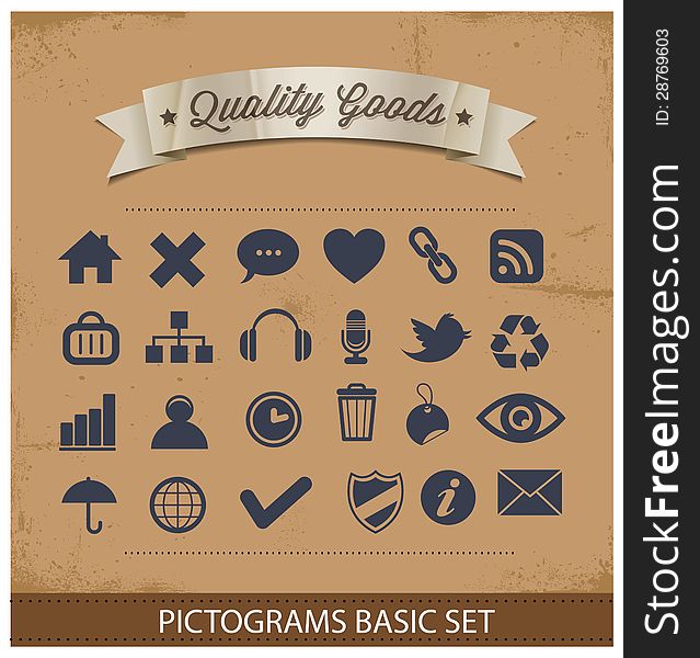 Premium And Simple Pictograms Set