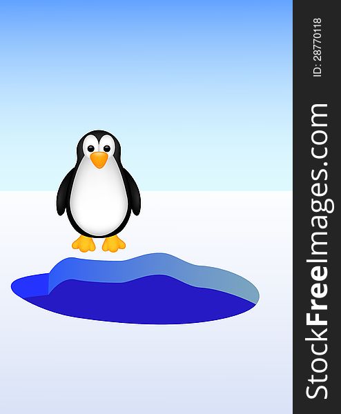 Illustration of cute penguin cartoon