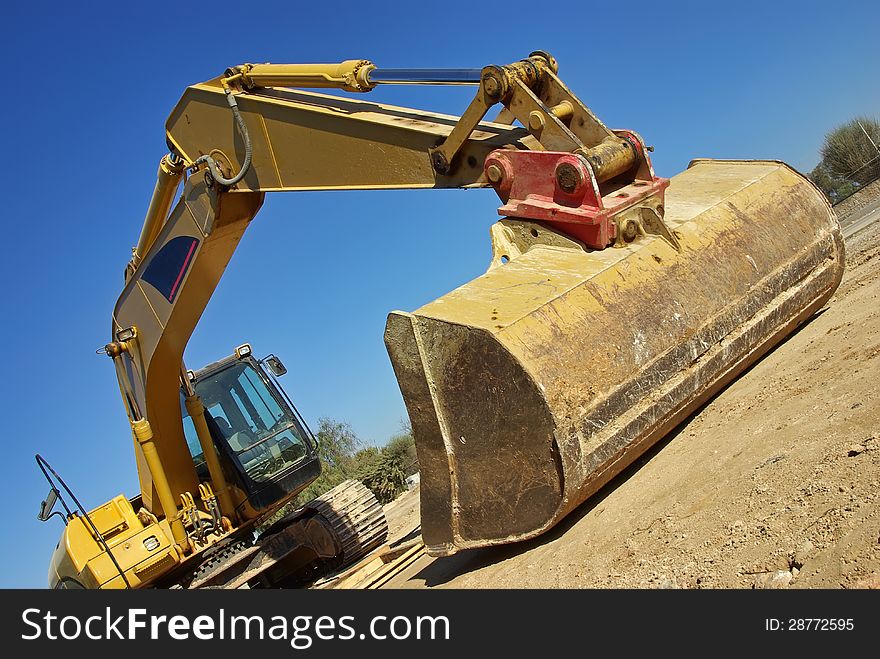 Excavator heavy vehicle used in construction industry