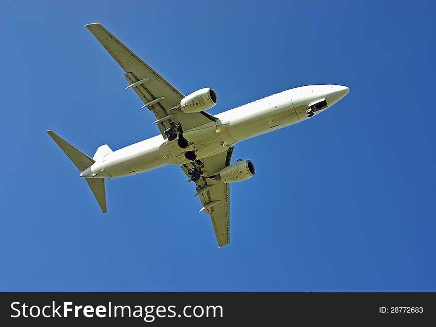 Passenger aircraft arriving to the airport